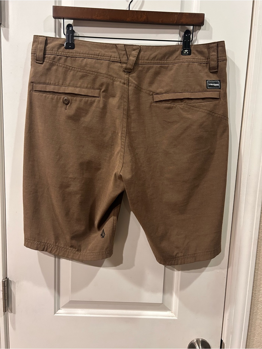 Volcom Men's Shorts Chino Brown Flat-Front Shorts